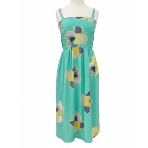 Corey Lynn Calter Anthropologie Sketchbook Midi Dress Mint Green Floral Print M